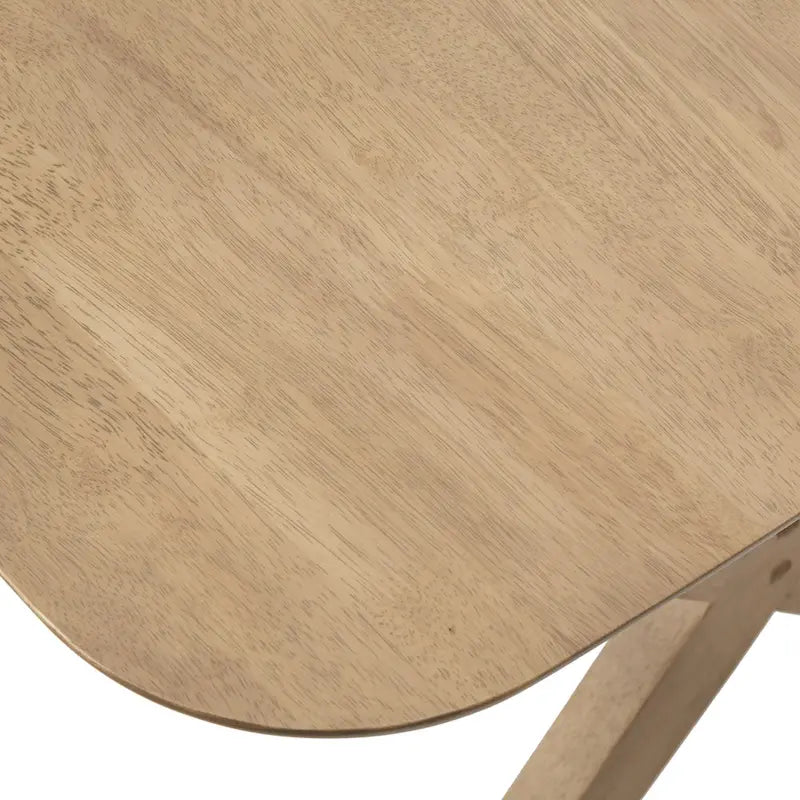 Tavolo da pranzo in legno massello da 63" con base a X in rovere chiaro