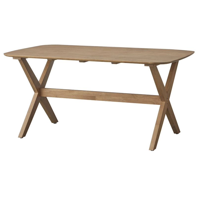 63" Solid Wood Dining Table with X-Base in Light Oak