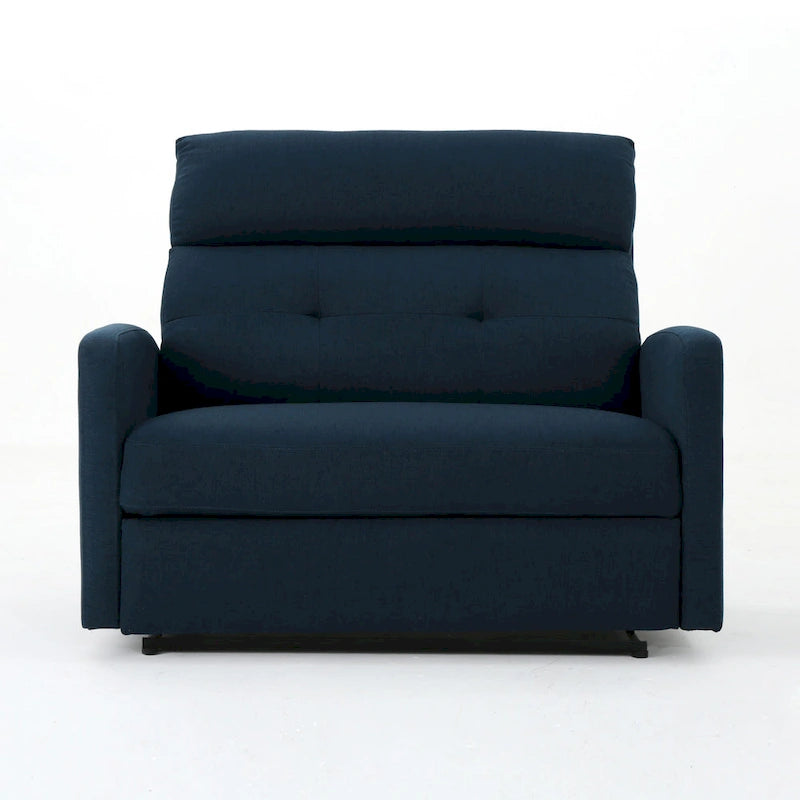 Poltrona reclinabile elettrica oversize in tessuto blu navy