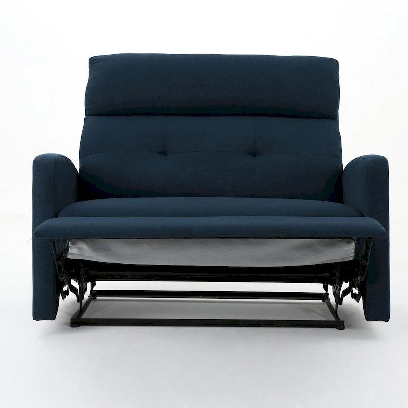 Poltrona reclinabile elettrica oversize in tessuto blu navy