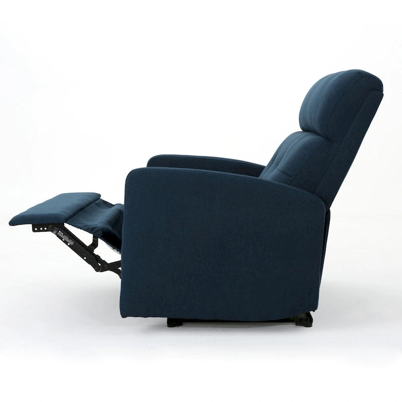 Oversized Power Recliner Chair in Navy Blue Fabric