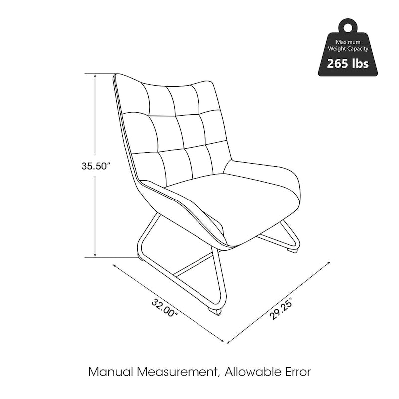Fauteuil met hoge rugleuning van kunstleer en metalen poten