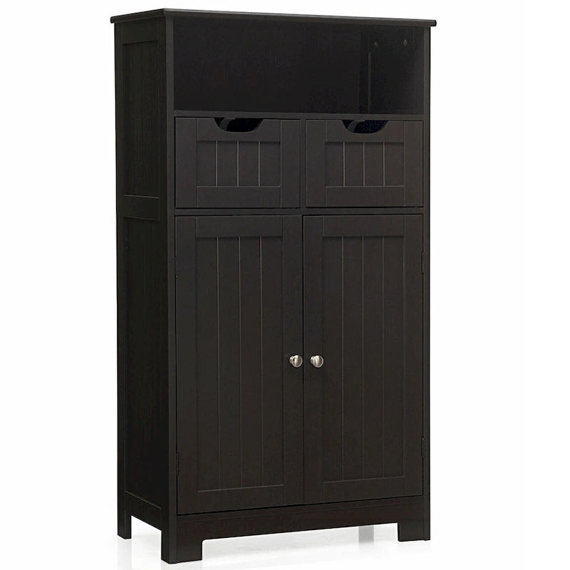 Freestanding Floor Storage Cabinet with Drawers & Adjustable Shelf