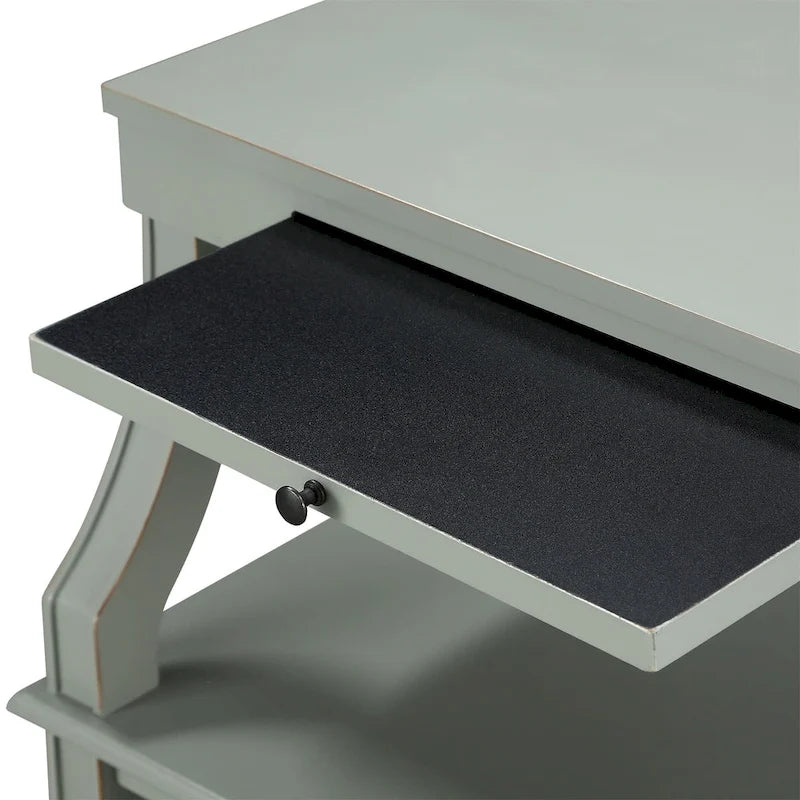 Table d'appoint à 3 niveaux avec tiroir et plateau coulissant pour boissons