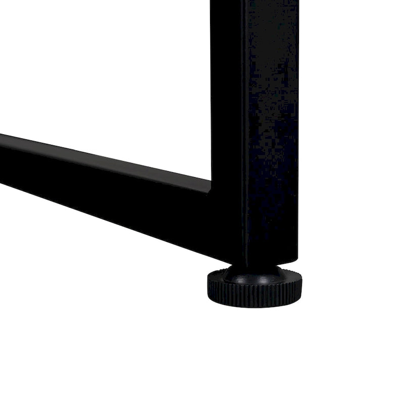 Runder Couchtisch mit Holzplatte und Metallbeinen im X-Design