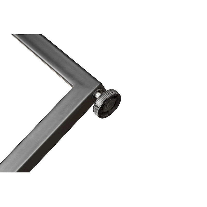 Runder Couchtisch mit Holzplatte und Metallbeinen im X-Design