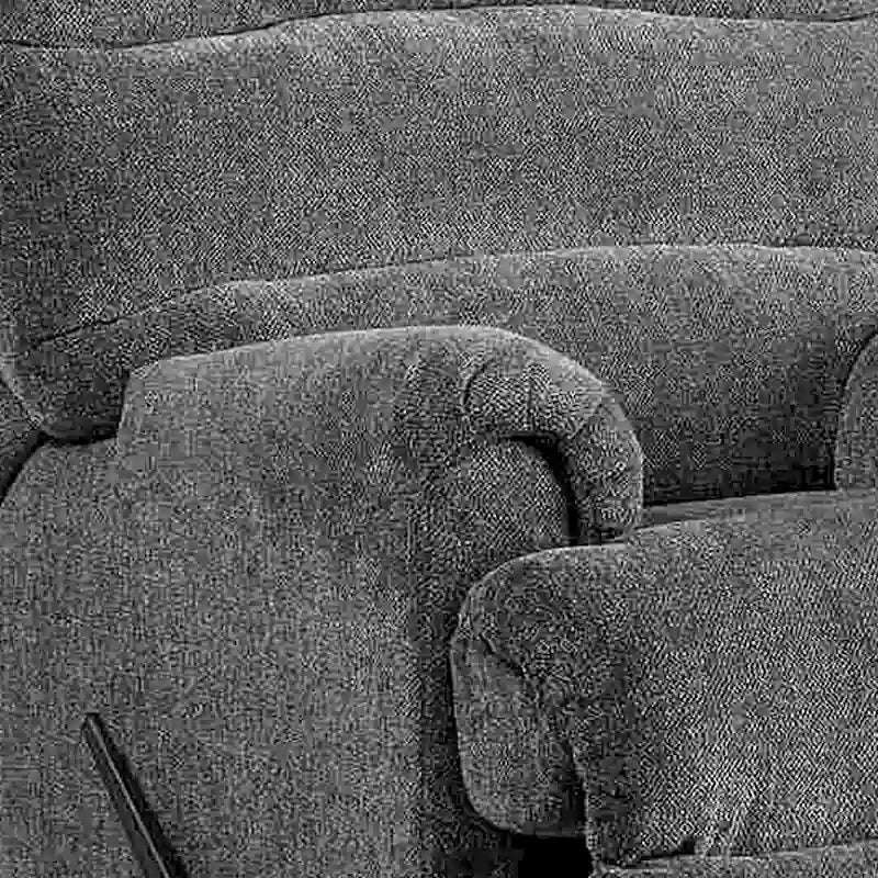 Manual Rocker Recliner Chair with Pull Lever & Channel Tufting in Gray Fabric