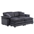 2-Seater Corduroy Sofa with Deep Seat Cushions and Modular Design