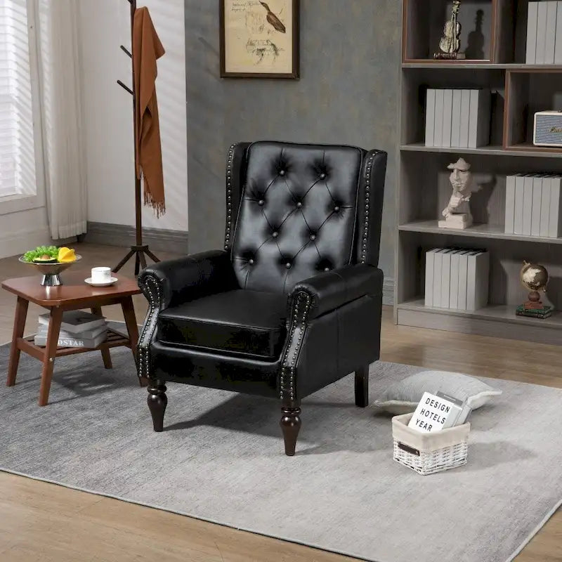 Poltrona decorativa imbottita a botte con struttura in legno massello e cuscino in schiuma