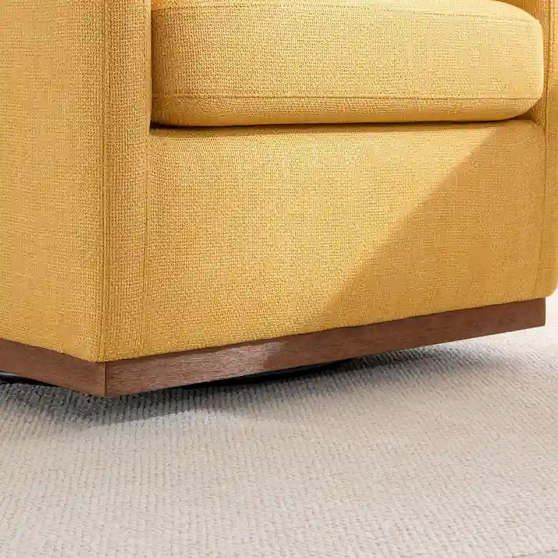 Moderner Mid-Century-Sessel mit 360°-Drehfunktion und Leinenbezug