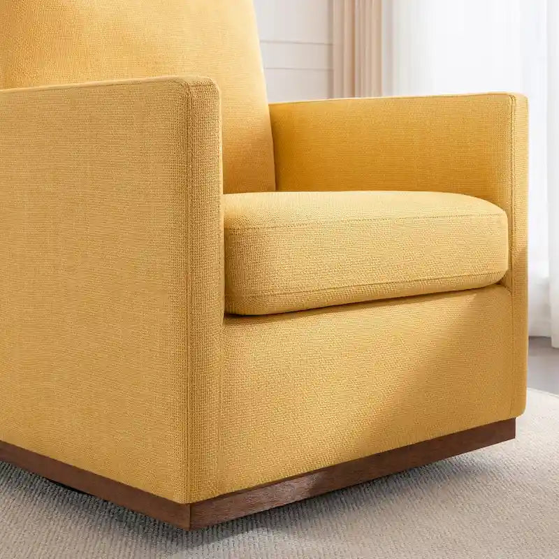 Moderner Mid-Century-Sessel mit 360°-Drehfunktion und Leinenbezug