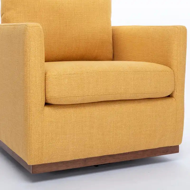 Moderner Mid-Century-Sessel mit 360°-Drehfunktion und Leinenbezug