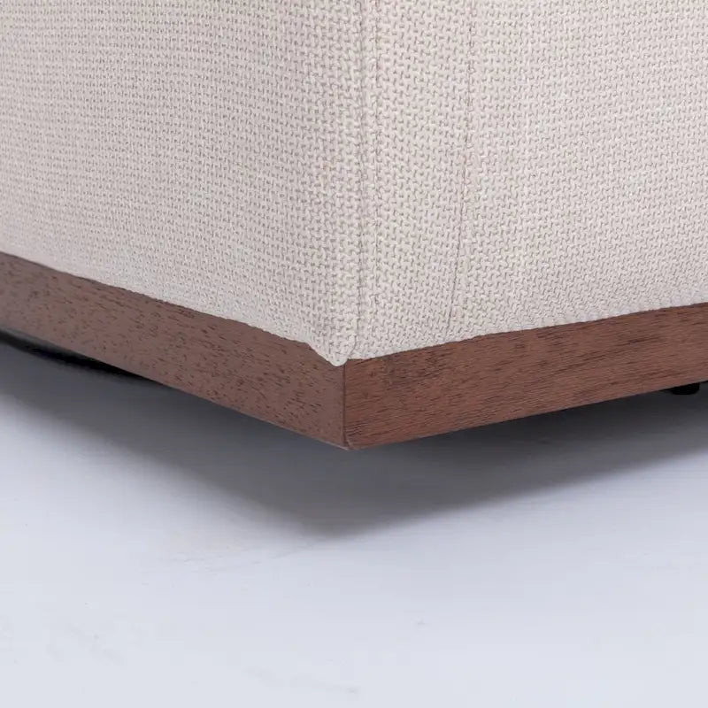 Moderner Mid-Century-Sessel mit 360°-Drehfunktion und Leinenbezug