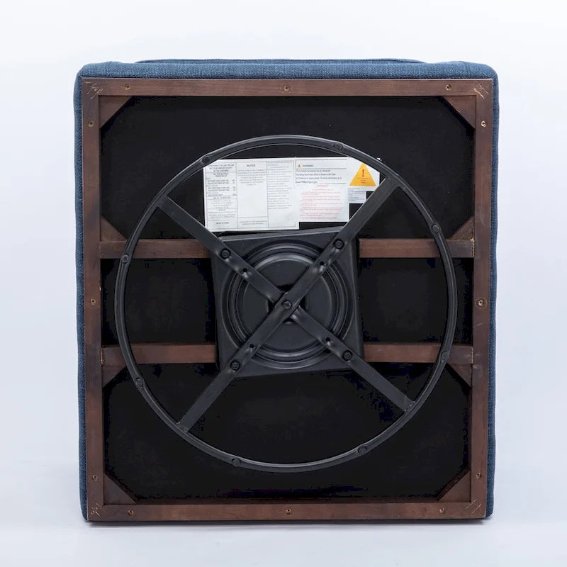 Moderner Mid-Century-Sessel mit 360°-Drehfunktion und Leinenbezug