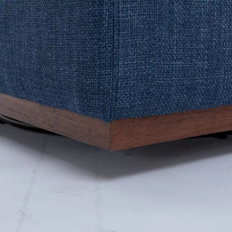 Moderner Mid-Century-Sessel mit 360°-Drehfunktion und Leinenbezug