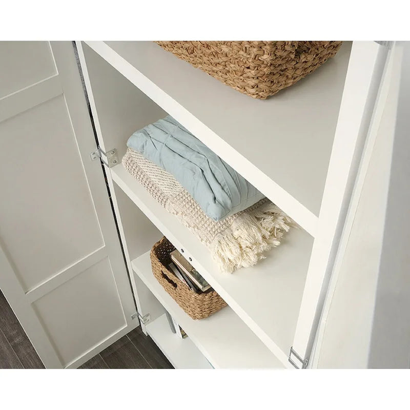 Freestanding Storage Cabinet with Framed Panel Doors & 4 Shelves