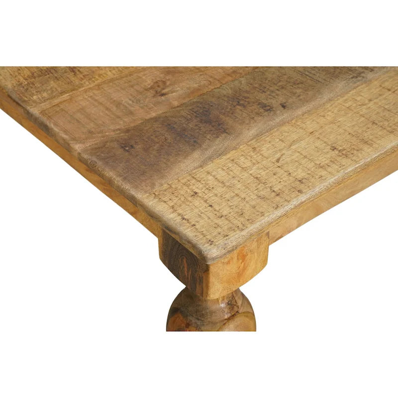 Tavolo da pranzo rettangolare in legno massello da 72" con gambe tornite per 6 persone