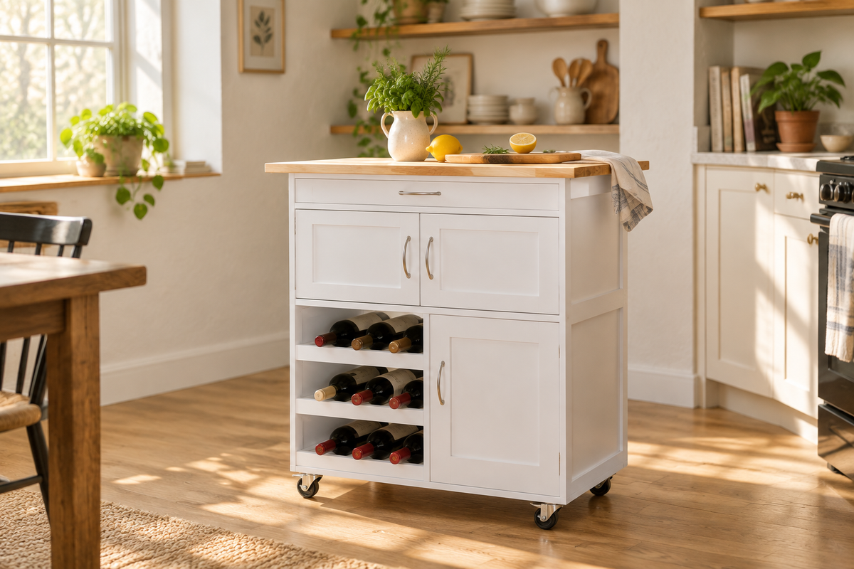 Rolling Kitchen Island Cart - 室内场景