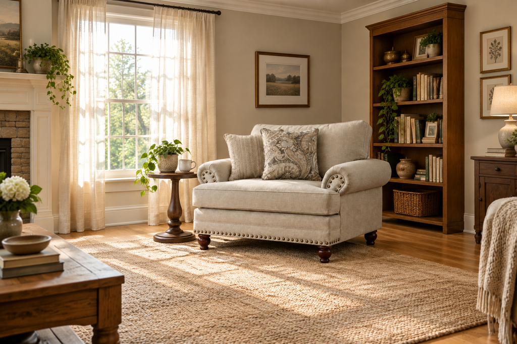 Wide angle living room view
